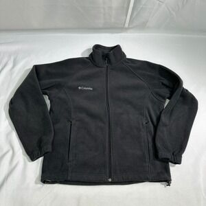 Columbia Women's Medium Black Full Zip Fleece Jacket Soft Lightweight Outdoor